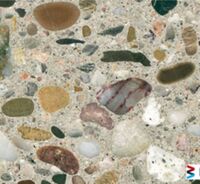 Heterogenes Gefüge von Normalbeton – polierter Querschnitt, grobe und feine Gesteinskörnung Quelle: BAM, Fachbereich Baustoffe