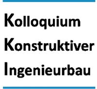 Bild „Kolloquium Konstruktiver Ingenieurbau“ mit blauen Linien oben und unten auf weißem Hintergrund.